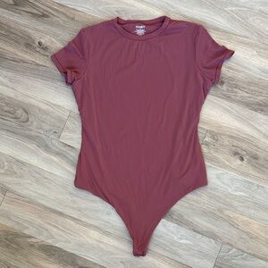 Pumiey Women’s Crew Neck Short Sleeve Thong Bodysuit XL